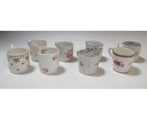 Eight early 19th century Derby, Worcester, Coalport and other coffee cans (8)  