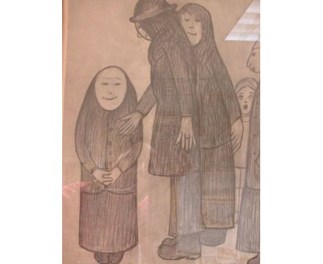Laurence Stephen Lowry (British, (1887 - 1976) - Family Discussion, numbered 357/850 and signed and dated 1968 lower left in 