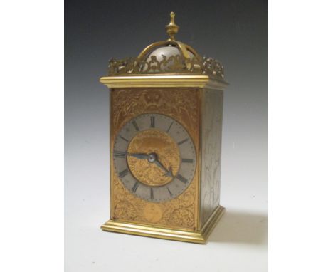 A 20th century brass lantern style clock  