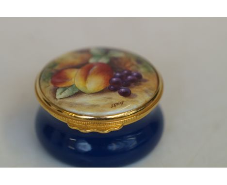 Worcester hand painted &amp; signed enamel pot