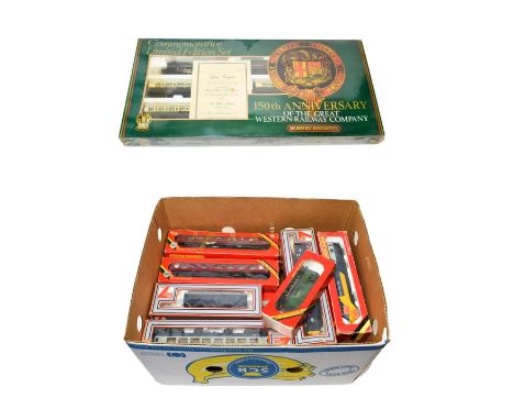 Various OO Gauge including Hornby Railways GWR 150th Anniversary Set with certificate (E box G) R157 DMU two car set, R069 In