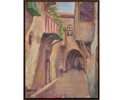 NAZEM AL JAAFARI (SYRIA 1918-2015) ‡ LA VIEILLE VILLE DE DAMASsigned and dated in Arabic Nazem Al Jaafari 1984 lower leftoil 