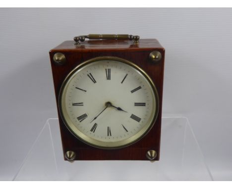 A French Depose Mahogany Cased Mantel Clock, white enamel face with Roman dial, blued steel hands, SFRA movement, approx 15 x