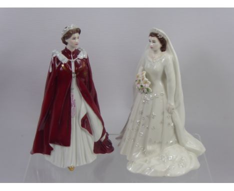 Royal Worcester Figurine of 'Her Majesty Queen Elizabeth II & H.R.H The Duke of Edinburgh Diamond Wedding Anniversary 1947-20