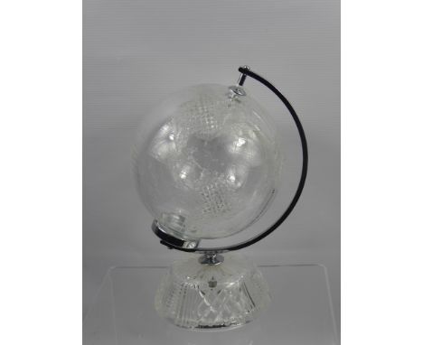 A Waterford Crystal Globe, on circular stand, approx 28 cms