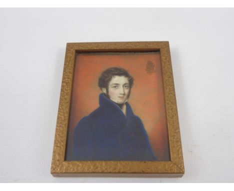 A Fine 19th Century Portrait Miniature, depicting a young gentleman, approx 7.5 x 9 cms (af)