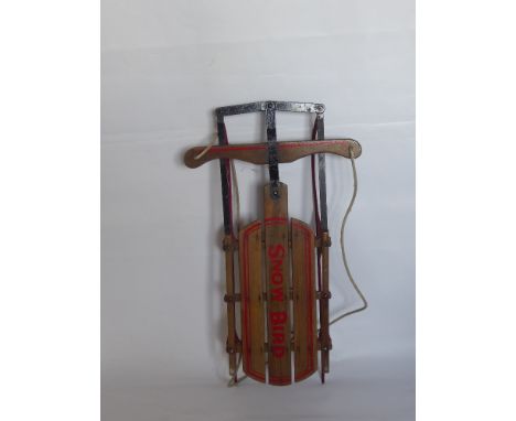 A Vintage Wooden Sled, the sleigh by The Red Gate Co., Sheffield., approx 85 x 51 cms.