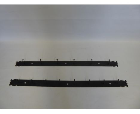 Two 19th Century Antique Wrought Iron Game Hooks, approx the first 115 cms and the second 122 cms