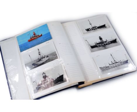 Various postcards.  Light Ships, to include Haisbro, Outel Gabbard, Corton, etc.   (1 album)