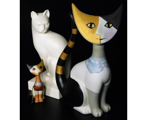 A Goebel Artis Orbis cat ornament, by R Wachtmeister, 2001 edition, 26cm H, another smaller, and a further Vival Art Company 