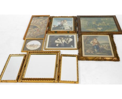 A S Handford (20thC School). Figure of children and dogs, engraving print, pencil annotated to mount, 37cm x 29cm , another s