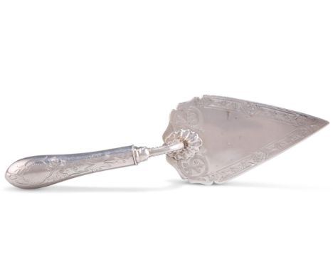 A VICTORIAN SILVER CAKE SLICE,&nbsp;by&nbsp;Thomas White, Birmingham 1873, retailed by Manoah Rhodes &amp; Son, of trowel-for