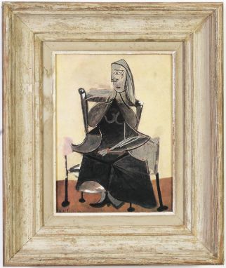 Pablo Picasso, Peintre et Femme (Painter and Nude Woman), from Verve, 1954,  Lithograph (S)