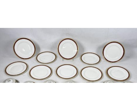 QUANTITY OF VARIOUS DINNER SERVICE WARES, comprising eleven coalport 'Elite ruby' dinner plates, twelve Royal Doulton Berkshi