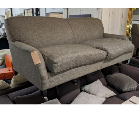 ANDREW MARTIN SOFA, approx 215cm W, howard style, in a grey woved fabric. 