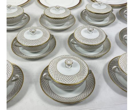 KYOBENHAVN DENMARK SOUP BOWLS AND SAUCERS, Eighteen. (18) 