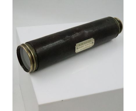 Three draw Negretti &amp; Zambra telescope, presented to Lt Col E. W. Greg. UK P&amp;P Group 2 (£20+VAT for the first lot and