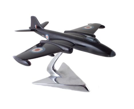 All Metal Manufacturers scale model of an English Electric Canberra bomber aircraft, with RAF Night colours, bears the number