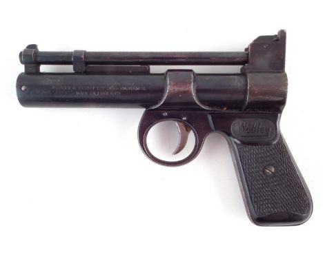 Webley Junior .177 Air pistol, serial number 764, stamped 'Y' by trigger guard, 17cm long. No licence required to buy this it
