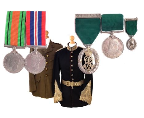 Uniform and medals for Major J.R. Thomas 2nd Middlesex Regiment , to include Edward VII Long Service in the Volunteer Force a