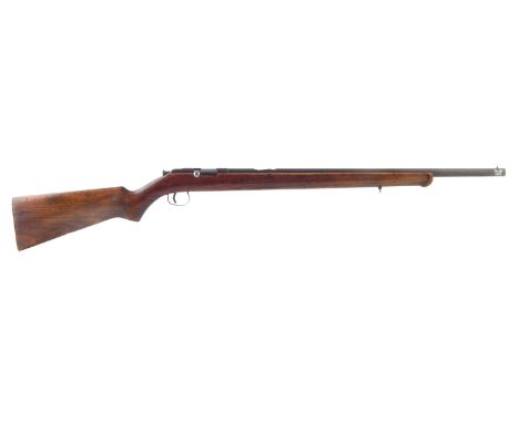 .22 Lr bolt action smooth bored shotgun by Lampagyar Budapest, 24.5" barrel, serial number R.2516, 110.5cm overall length UK 