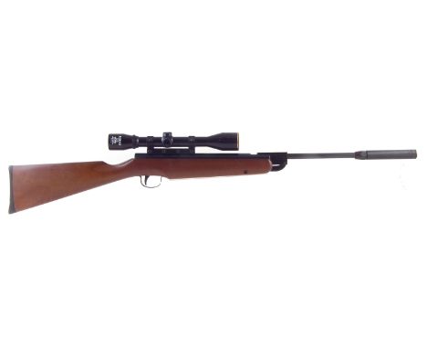 Beeman Model C1 .22 air rifle, serial number H794663, with Rhino 4x40 scope and gun slip, 103cm long No licence required to b