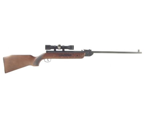 Westlake .22 air rifle with Sportsmarketing 4x28 scope and gun slip, serial number 110213734, 109cm long No licence required 