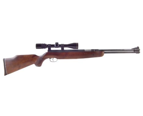 Weihrauch HW.77 K .177 air rifle, serial number 1289518, with Nikko Stirling Gold Crown 3-9x40 scope, together with green can