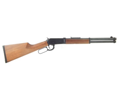 Walther CO2 .177 Winchester 94 saddle ring carbine air rifle, serial number W22606350, in box, 87cm long No licence required 