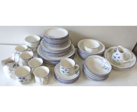 Sixty five piece Royal Doulton "Minerva" ware, Royal Standard "Lyndale" coffee ware, Staffordshire blue/white jug depicting w
