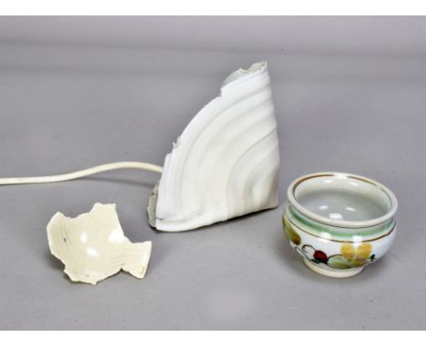 MARGARET O'RORKE (born 1938); a translucent porcelain light fitting, impressed MR mark, made 1981-84, height 12cm, and a smal