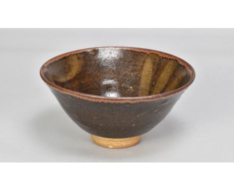 WILLIAM STAITE MURRAY (1881-1962); a deep stoneware bowl decorated with a bird, impressed mark and incised and painted number