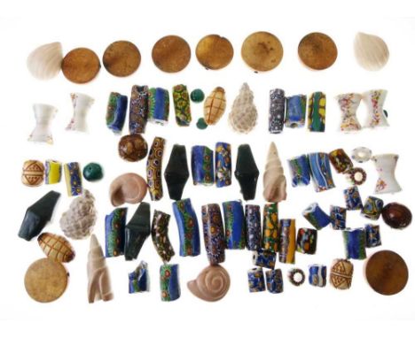 Ethnographica - Collection of African 'trade beads', including Venetian glass, greenstone, shells, etc. (approx. 80 items)