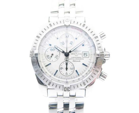 Breitling - Gentleman's Chronomat Evolution Automatic stainless steel wristwatch, silvered dial with luminous and silver colo