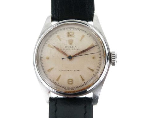 Rolex - Gentleman's Oyster Royal shock-resisting stainless steel wristwatch, cream dial having mixed Arabic, wedge and dot ho