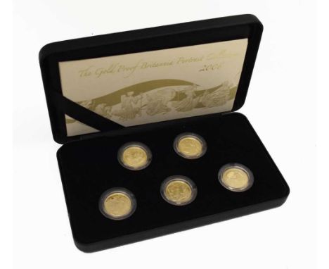 Royal Mint - 'The Gold Proof Britannia Portrait Collection 2006' gold 1/4 £25 Britannia set, 222/250, with certificate of aut