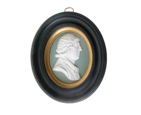 Granville Leveson-Gower, 1st Marquess of Stafford (1721-1803) – Wedgwood green jasper dip porcelain portrait medallion, the m