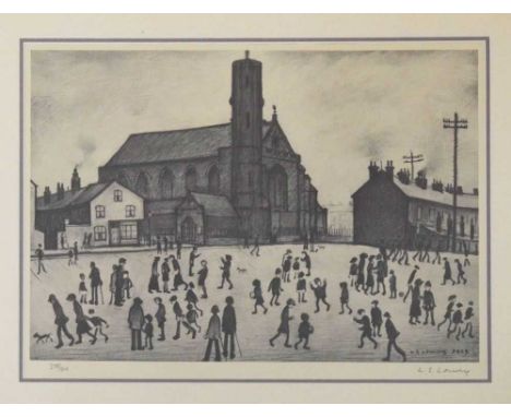 After Laurence Stephen Lowry, (1887-1976) – Limited edition signed print – ‘St Mary's Beswick’, signed in pencil lower right 