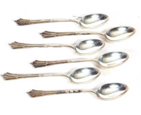 Set of six Albany pattern teaspoons, Sheffield 1905, makers mark for Harrison Bros and Howson