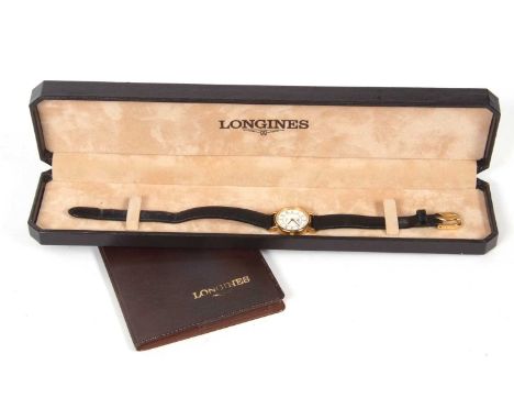 Vintage Ladies Longines wristwatch with original box and paperwork, the watch card is dated 1988, the watch has a Quartz move