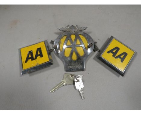 Three vintage AA badges 