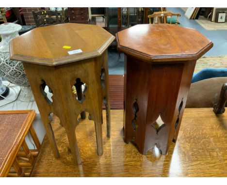 Two vintage Eastern occasional tables. (2) 