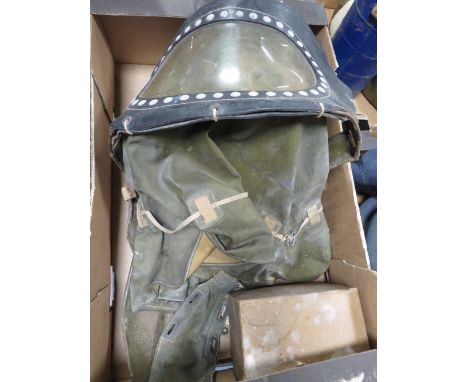 A childs 2nd World War Gas mask and a boxed vintage respirator 