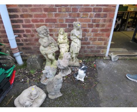A selection of eight garden ornaments
