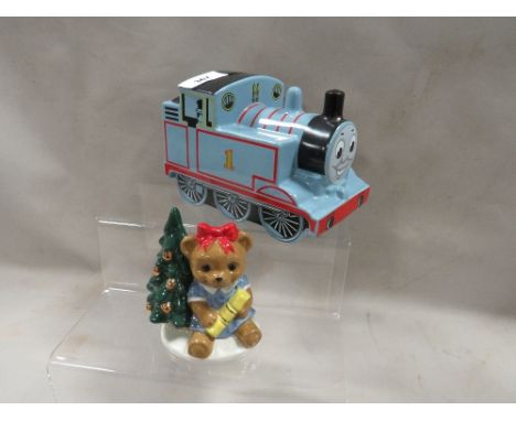 A vintage Wade train and Wade bear 