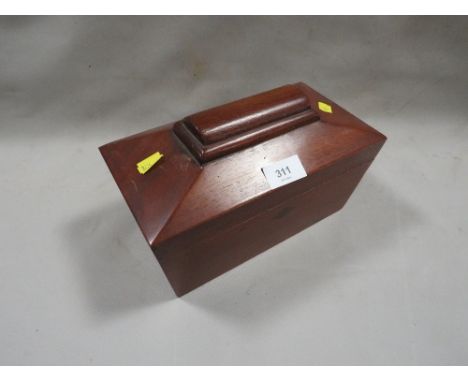 An antique two section tea caddy 
