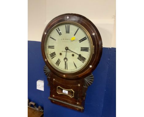 An antique J R Masters of Coleshill rosewood wall clock 