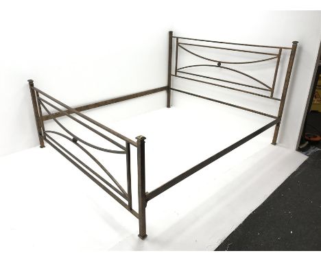 Bronzed finish 4'6" double divan bed surround, W186cm, H120cm, L214cm - Condition Report 