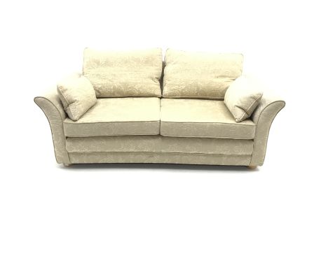 Two seat sofa upholstered in a beige fabric, W178cm - Condition Report 