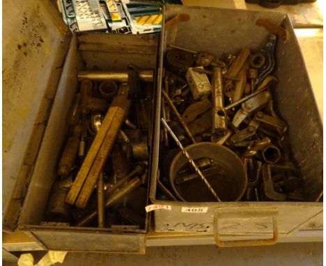 Two boxes of mixed engineering tools